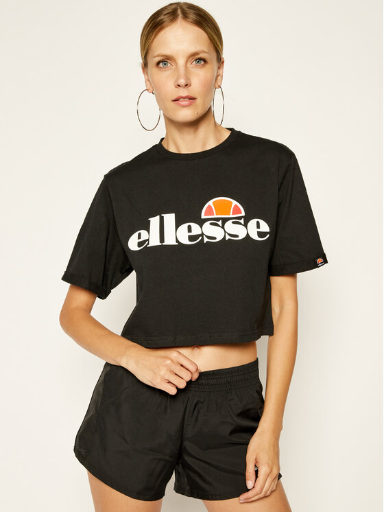 Ellesse T-Shirt Alberta Crop SGS04484 Czarny Regular Fit