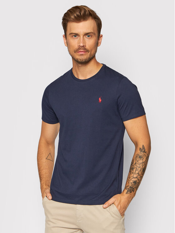 Ralph Lauren Polo T-Shirt Bsr 710680785 Granatowy Custom Slim Fit