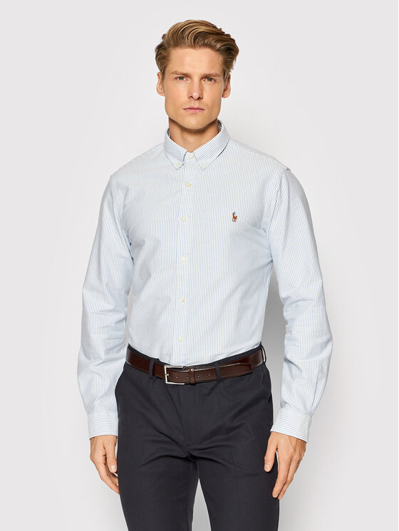 Ralph Lauren Polo Koszula Core Replen 710549084 Niebieski Slim Fit
