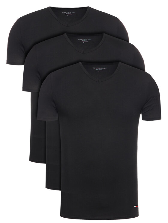Tommy Hilfiger Komplet 3 t-shirtów 2S87903767 Czarny Regular Fit