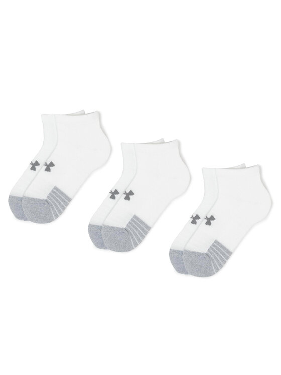 Under Armour Zestaw 3 par niskich skarpet unisex Heatgear Lo Cut Sock 1346753-100 Biały