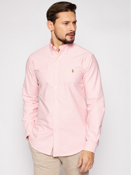 Ralph Lauren Polo Koszula Bsr 710792041 Różowy Custom Fit