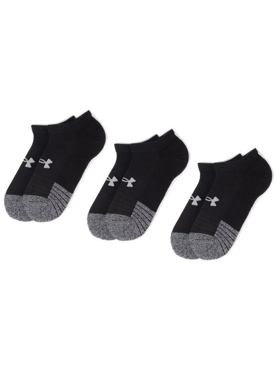 Under Armour Zestaw 3 par niskich skarpet unisex Heatgear No Show Sock 1346755-001 Czarny