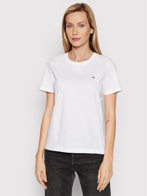 Calvin Klein T-Shirt K20K202132 Biały Regular Fit