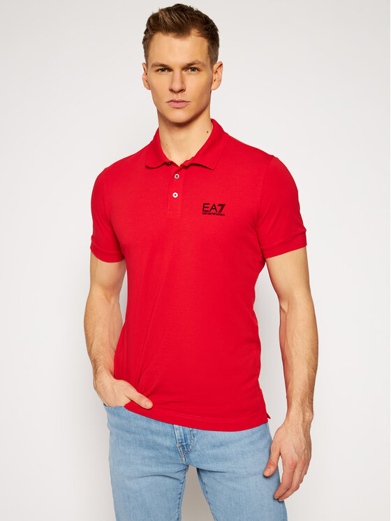 Emporio Armani EA7 Polo 8NPF04 PJM5Z 1451 Czerwony Regular Fit