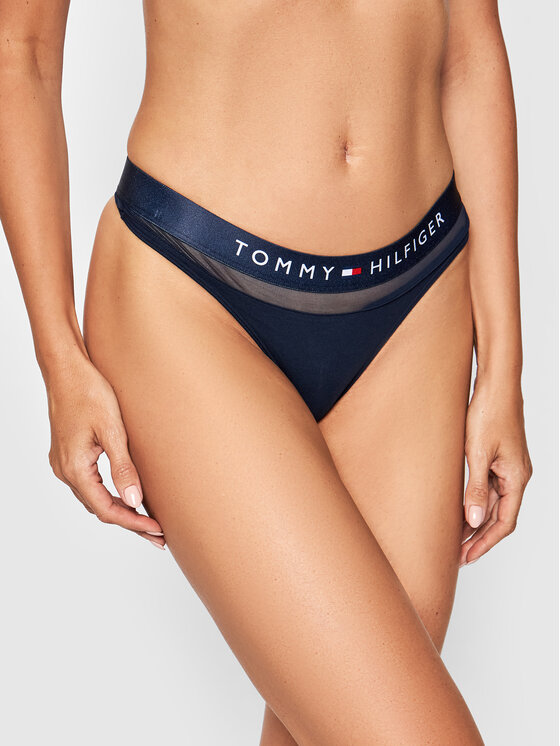 Tommy Hilfiger Stringi Thong UW0UW00064 Granatowy