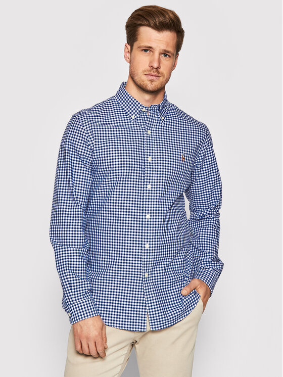Ralph Lauren Polo Koszula Core Replen 710549084 Niebieski Slim Fit