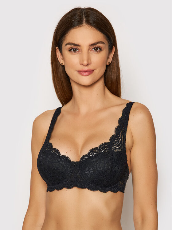 Triumph Biustonosz z fiszbiną Amourette 10166798 Czarny Regular Fit