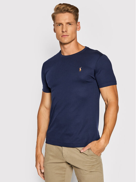 Ralph Lauren Polo T-Shirt 710740727 Granatowy Custom Slim Fit