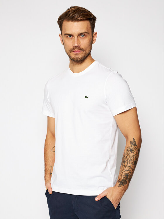 Koszulki męskie - Lacoste T-Shirt TH2038 Biały Regular Fit - grafika 1