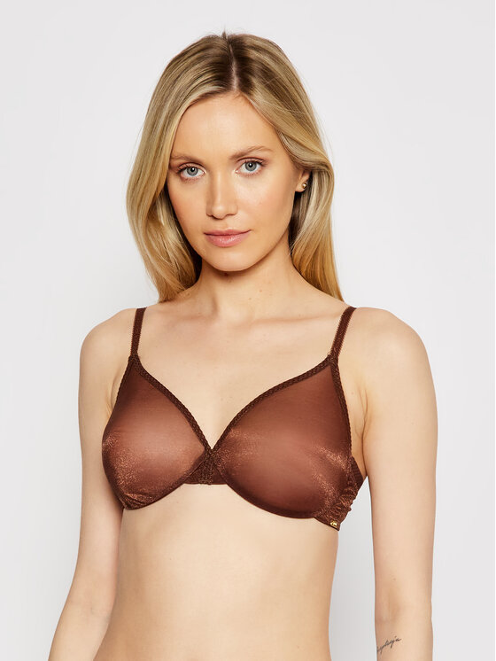 Gossard Biustonosz z fiszbiną Glossies Sheer Moulded 6271 Brązowy