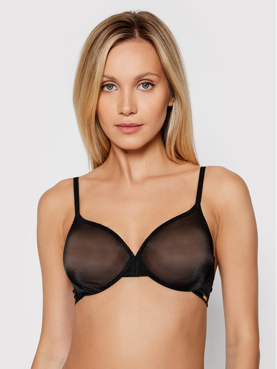 Gossard Biustonosz z fiszbiną Glossies Sheer Moulded 6271 Czarny