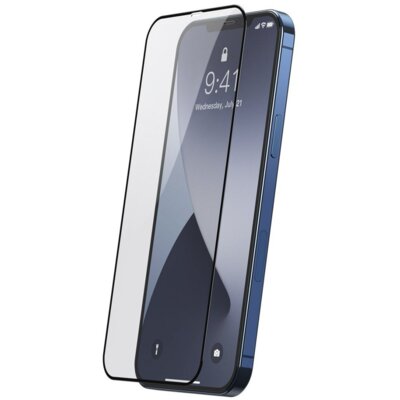 Baseus Baseus 2x Szkło hartowane 0,25 mm z ramką na cały ekran iPhone 12 Pro / iPhone 12 Czarny (SGAPIPH61P-KC01) - iPhone 12 iPhone 12 Pro 6953156229099