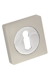 Alubrass klamki drzwiowe SQNCK - Szyld dolny, rozeta NIKIEL CHROM - klucz SQNC