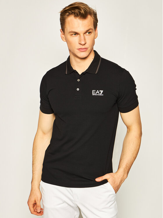 Emporio Armani EA7 Polo 8NPF06 PJ04Z 1200 Czarny Regular Fit