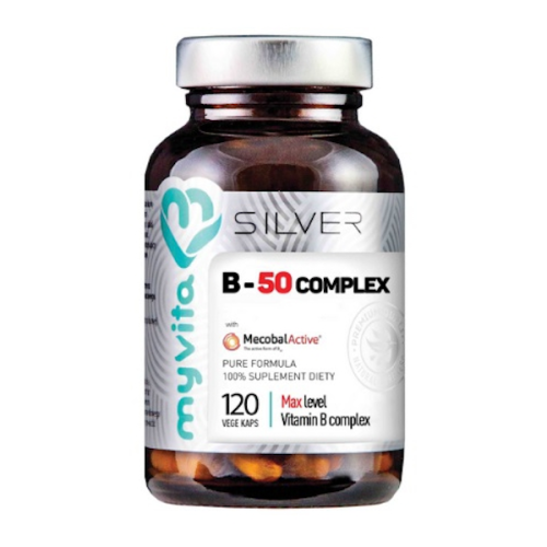MyVita SILVER 100% Witamina B-50 Complex MAX 120kaps. 21PRJWIBE2