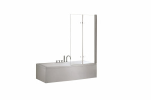 Besco LUMIX LUMIX PARAWAN NAWANNOWY 145X100 DWUSKRZYDŁOWY SZKŁO PRZEJRZYSTE