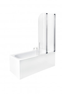 Besco AMBITION 2 AMBITION 2 PARAWAN NAWANNOWY 140X80,5 DWUSKRZYDŁOWY SZKŁO PRZEJRZYSTE PA-2S
