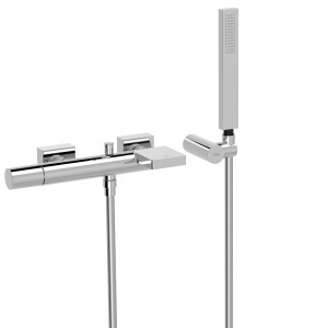 Tres 21117001 Bateria wannowa z kaskadą Słuchawka antical 202.639.01) z obrotowym statywem Wąż