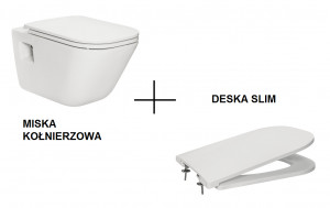 ROCA A346477000 + A801482211 Gap Miska WC podwieszana ROCA A346477000 + Gap Deska WC SLIM wolnoopadająca duroplast ROCA A80148221