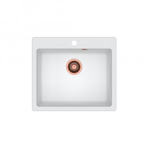 QUADRON MORGAN 110 biały metalik + odpływ miedziany PVD (HB8304U1-C1) HB8304U1-C1
