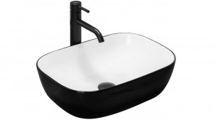 Rea Umywalka nablatowa white black BELINDA U6332