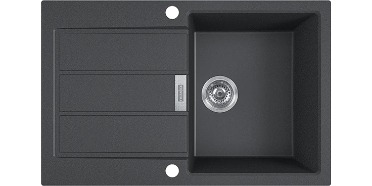 Franke Zlewozmywak granitowy Sirius S2D 611-78 1-komorowy z ociekaczem onyx 143.0612.629