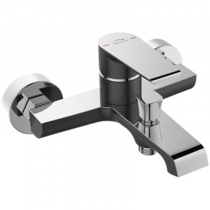 LAVEO BAH 710D LARGO Bateria wannowa ścienna bez zestawu natryskowego Jednouchwytowa Sposób montażu: ścienny Głowica: 35 mm Wykończenie: czarne/chrom