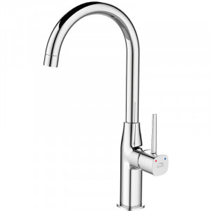 LAVEO BAP 068D POLLA Bateria zlewozmywakowa stojąca z wylewką U Jednouchwytowa Sposób montażu: stojący Głowica: 25 mm Zasięg wylewki: 167 mm Wykończenie: chrom