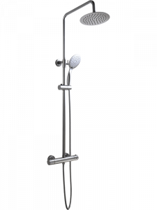 LAVEO PL2 20OB FINO Kolumna natryskowa z baterią termostatyczną Długość drążka: 800-1350 mm Wysokość: 800-1350 mm Szerokość: 280 mm Głębokość: 360 mm Wymiar słuchawki: ? 125 mm Długość węża: 1500 mm Wykończenie: chrom