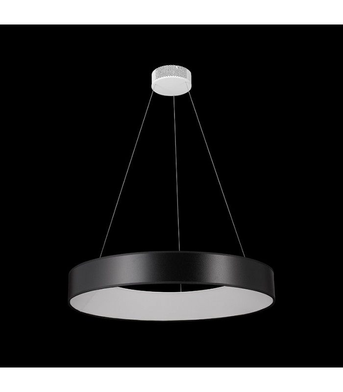 Zdjęcia - Żyrandol / lampa Ledowy, czarny żyrandol na bazie okręgu ⌀60cm 67242 z serii FOG  RA(｡◕‿◕｡)