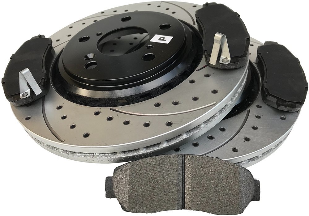 Przednie klocki + WIERCONE NACINANE tarcze hamulcowe Honda Odyssey 2015-2017