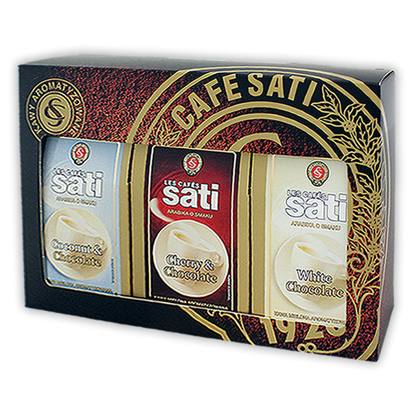 Sati Sati zestaw kaw aromatyzowanych 3x200g BOX SATI.BOX.MIEL.3X200G