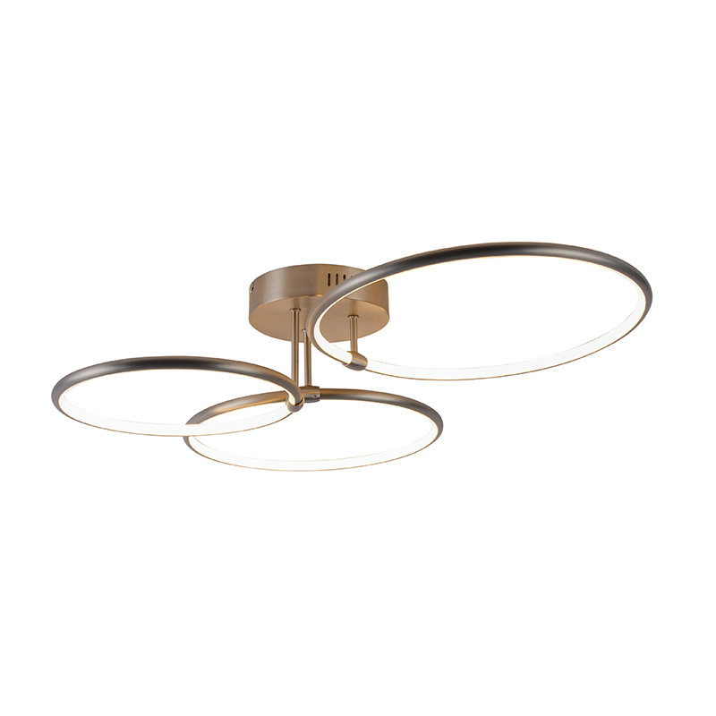 QAZQA Designerska lampa sufitowa ze stali, w tym 3-stopniowa ściemniana 3-punktowa dioda LED - Joaniqa