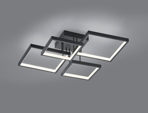 Trio SORRENTO Czarny mat SMD LED 24W ściemnialna 3000K Lampa sufitowa 627710432