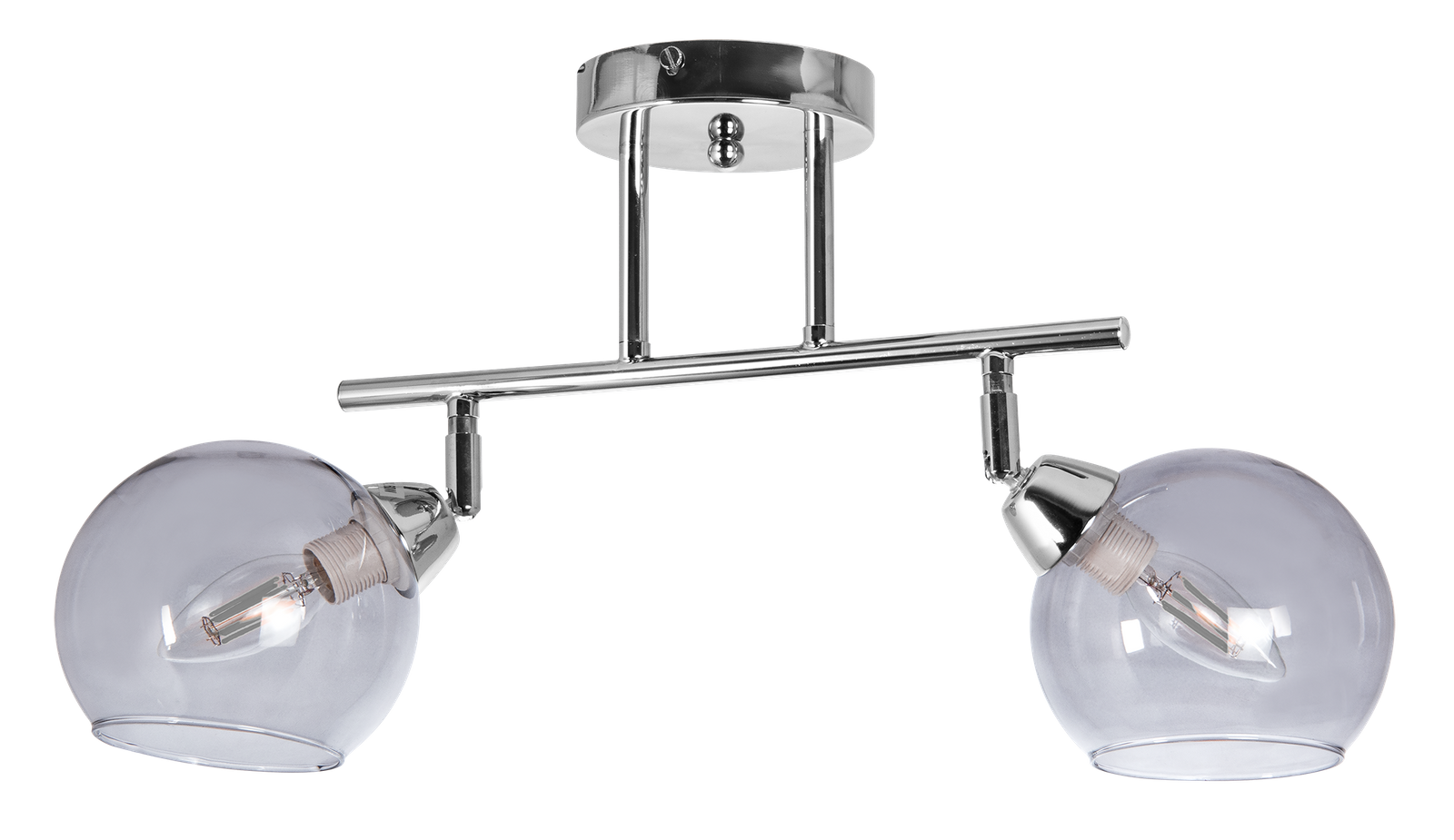 Lampa sufitowa VEN K165-2 loftowa szklana chrom przydymione