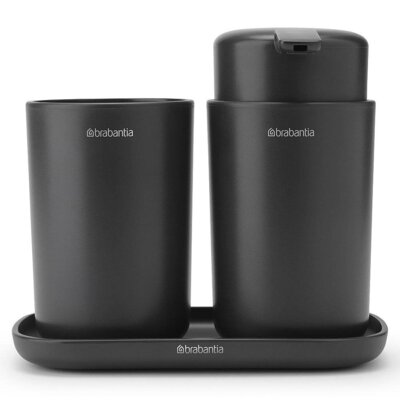 Brabantia Nowości Zestaw akcesoriów łazienkowych 3 szt ReNew ciemnoszary 280368 280268
