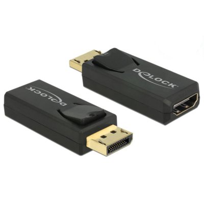Delock Adapter DisplayPort 1.2->HDMI aktywny 4K Czarny (65573)