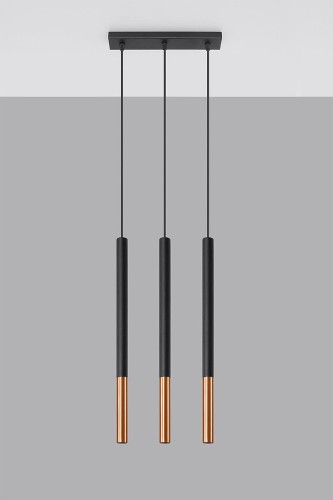 Sollux Lighting Lampa wisząca MOZAICA 3L czarny/miedź