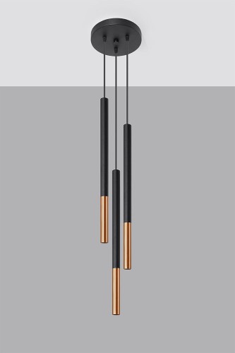 Sollux Lighting Lampa wisząca MOZAICA 3P czarny/miedź