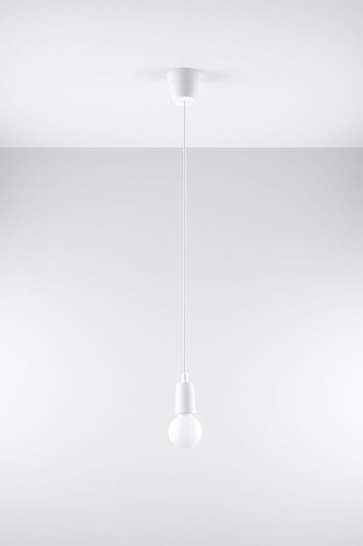 Sollux Lighting Lampa wisząca DIEGO 1 biała NICKEL