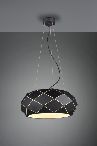 Trio ZANDOR LED Czarny mat 3xE27 Lampa wisząca 303500332