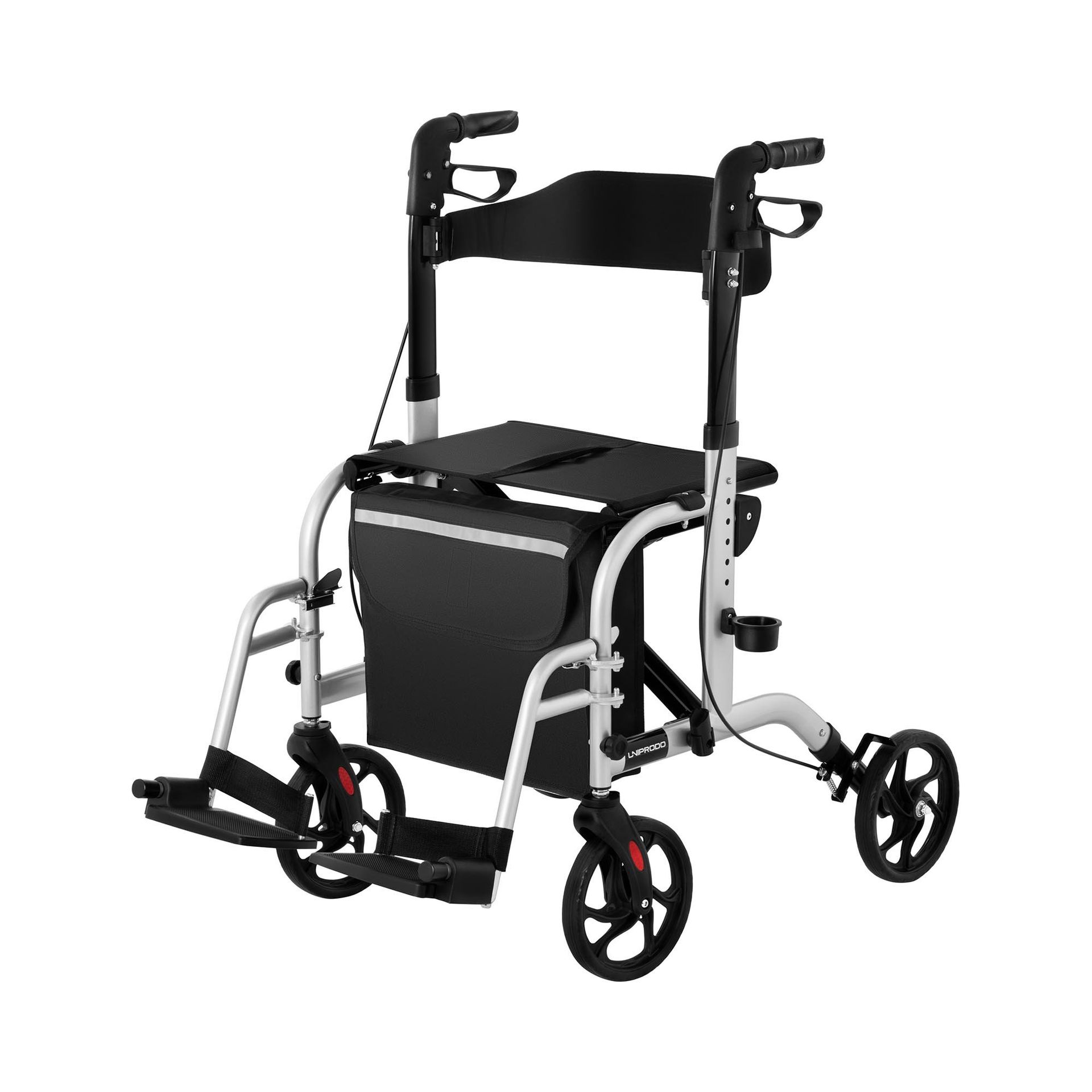 Uniprodo Balkonik - czterokołowy - torba - srebrny - 2w1 UNI_ROLL_03 2IN1