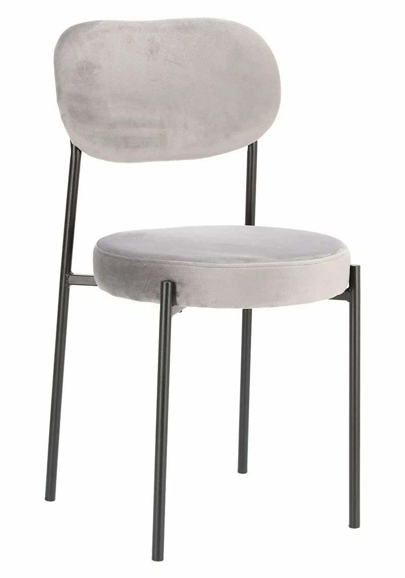 Szare Minimalistyczne Krzesło Tapicerowane L8-D34