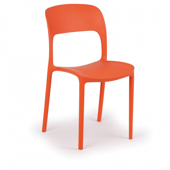 B2B Partner Designerskie plastikowe krzesło kuchenne REFRESCO, pomarańczowe 413028
