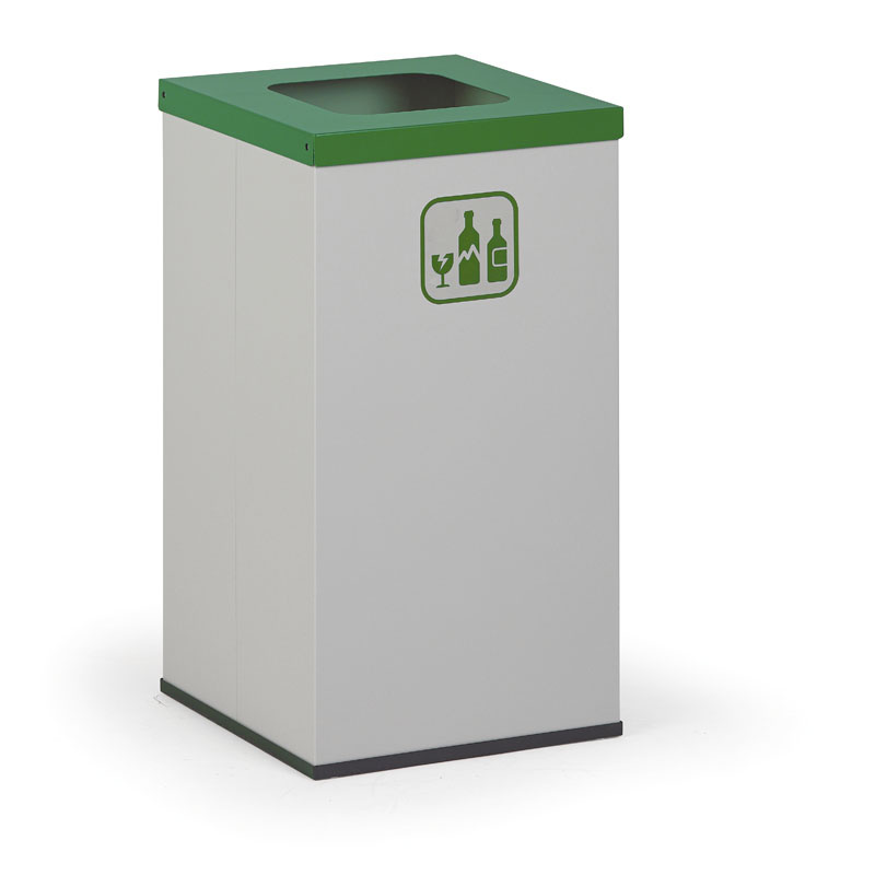Kosz do segregacji śmieci ze stojakiem na worki 60 l, szary/zielony