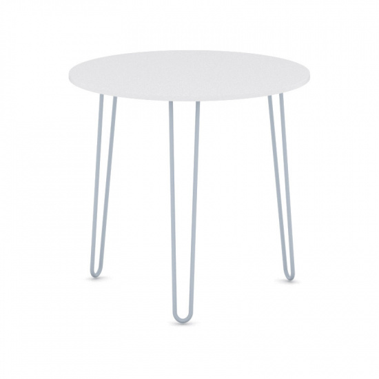 B2B Partner Okrągły stół konferencyjny SPIDER, średnica 800 mm, szaro-srebrny stelaż, blat biały 498044