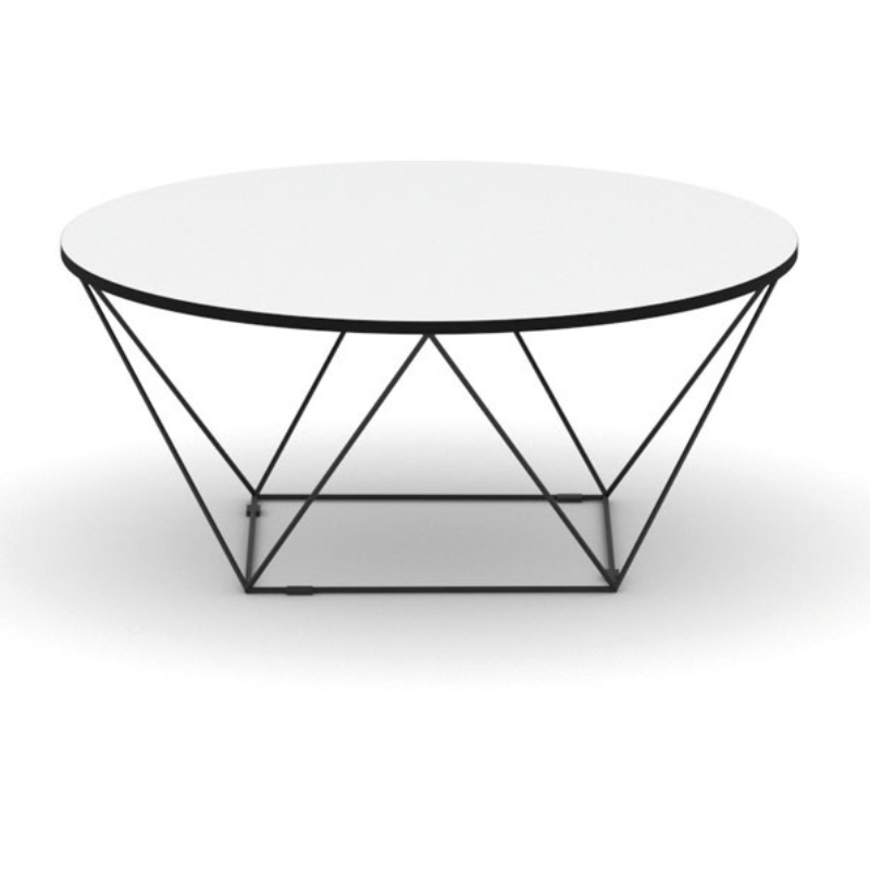 B2B Partner Okrągły stół konferencyjny WIRE, blat średnica 1050 mm, biały 498065