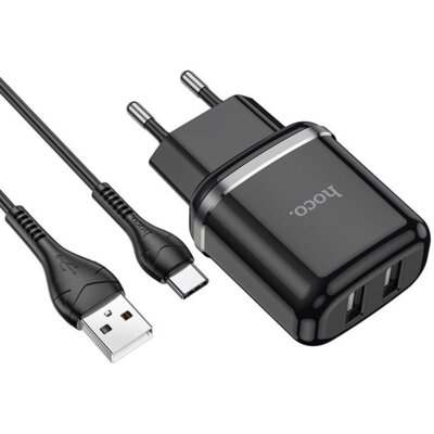 HOCO Ładowarka sieciowa N4 Czarny + Kabel USB-Typ-C