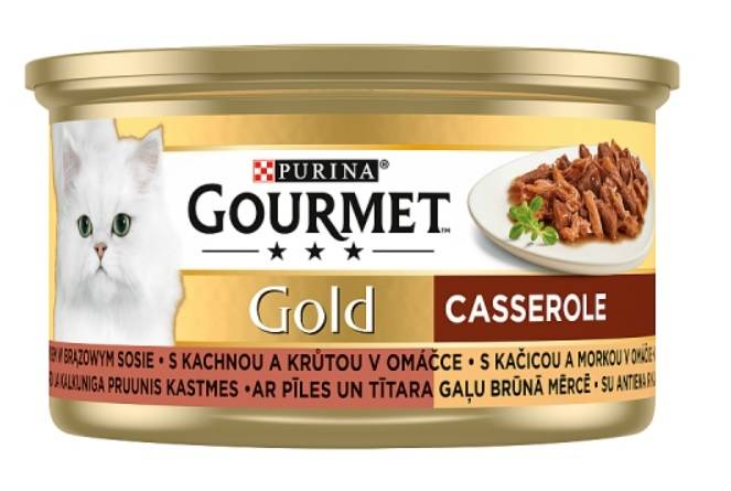 Purina Gourmet Gold Casserole mokra karma dla kota z kaczką i indykiem 85g
